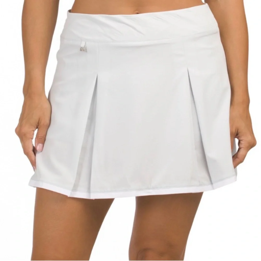 NVO Moana Mini Skort Women’s XL White Gray UPF 50 4 Way Stretch Golf Tennis NWT